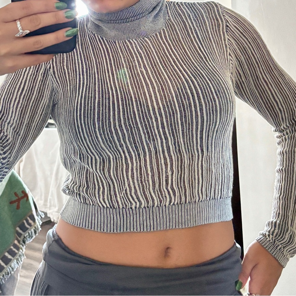 Striped Turtleneck Sweater